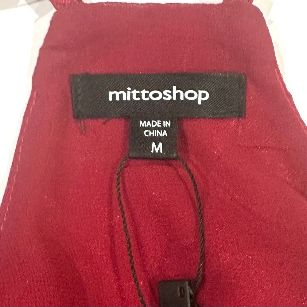 Mittoshop Burgundy V-neck Animal Print Cami - Picture 4 of 6